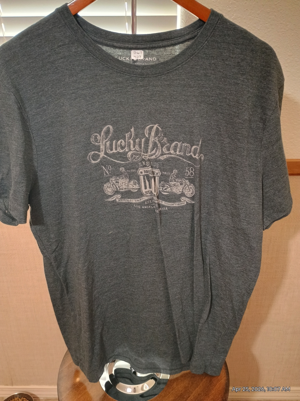Lucky Brand Dark Gray Graphic Short-Sleeve Tee